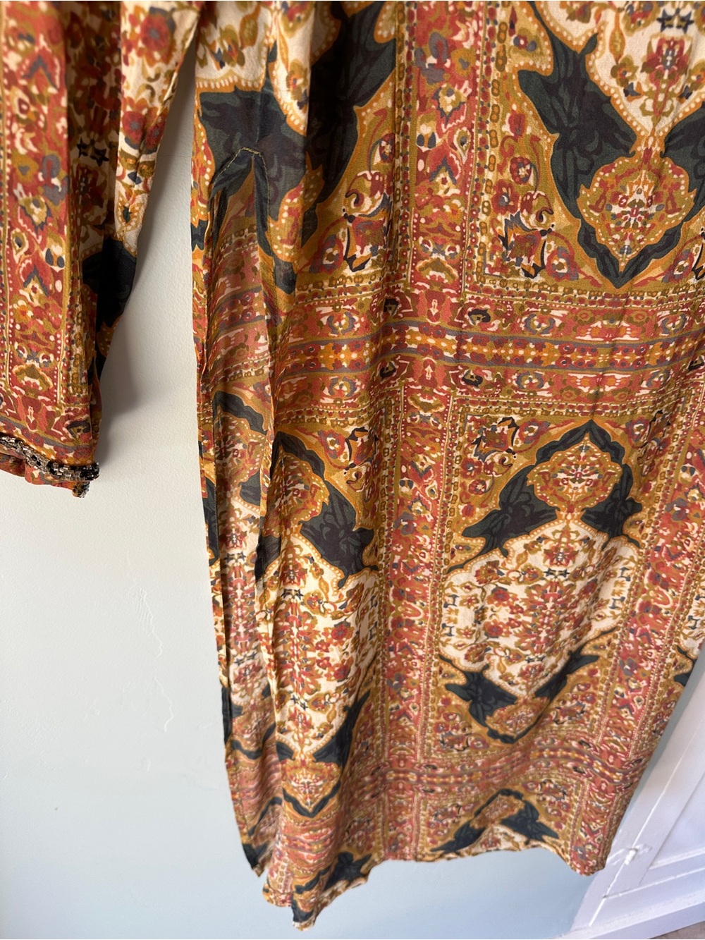Calypso St. Barth Beaded Silk Tunic Women’s Large - Picture 8 of 9